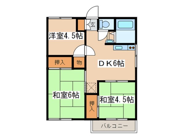 オレンジハイツＡ棟の物件間取画像